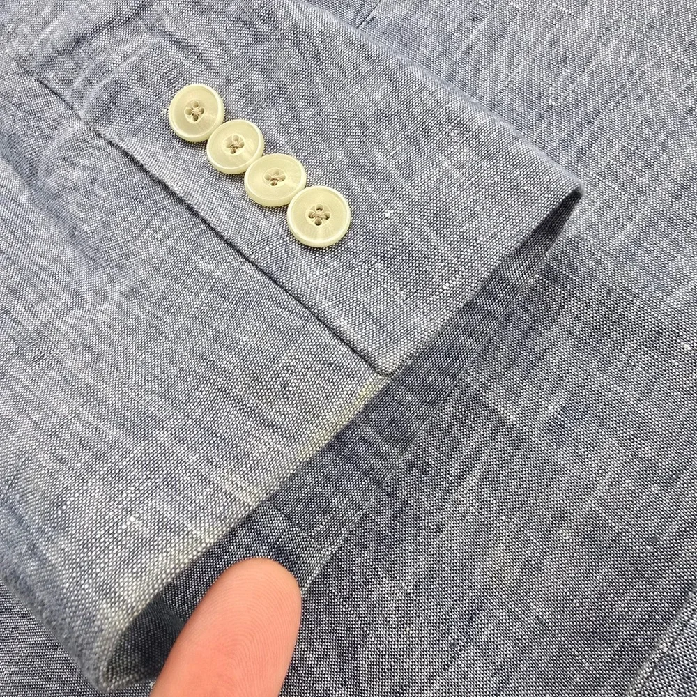 Jos A Bank 1905 Mens 50 Long Blue Linen Tailored Fit 2 Button Blazer Sport Coat
